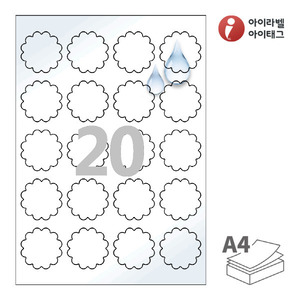 45 x 45 (mm) 꽃 SL110WP, 흰색 광택 방수 레이저