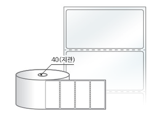 RS8040LT, 투명(방수) PET, 80 x 40 (mm) , 지관: 40mm [1500라벨/Roll]