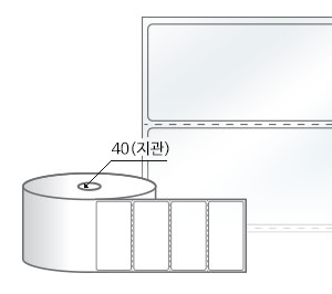 RS8040LT, 투명(방수) PET, 80 x 40 (mm) , 지관: 40mm [1500라벨/Roll]