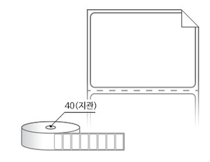 RS4020RVDT, 흰색시치미감열지, 40 x 20 (mm), 지관: 40mm  [1,250라벨/Roll]