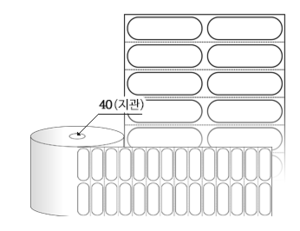 RS040012DT 타원형 감열지 40 x 12 , 지관: 40mm [5,000라벨/Roll]