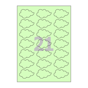 57 x 34 (mm) 구름 SL109G 연녹색 모조지
