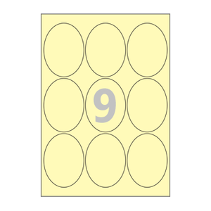 65 x 87 (mm) 타원형 OL509Y 연노란색 모조지