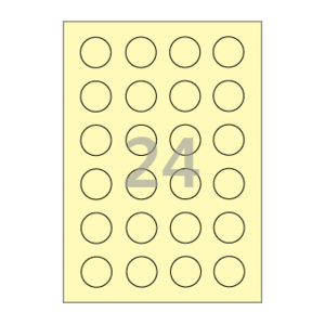 38.1 (mm) 원형 CL546Y 연노란색 모조지