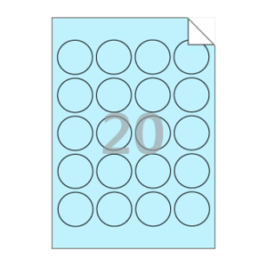 45 (mm) 원형 RV520B 하늘색 모조 시치미