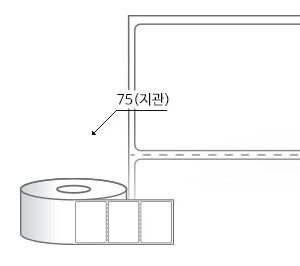 RL050025LG(아트지) 라벨크기: 50 x 25 (mm) , 지관: 75mm [8,000라벨/Roll]