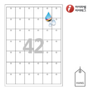 아이태그 TLH0421HQ 행태그, 흰색 방수 프리미엄, 33 x 40 (mm), 잉크젯, 레이저 프린터 겸용