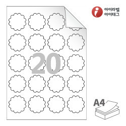 RV110, 흰색 모조 시치미, 45 x 45 (mm) 꽃