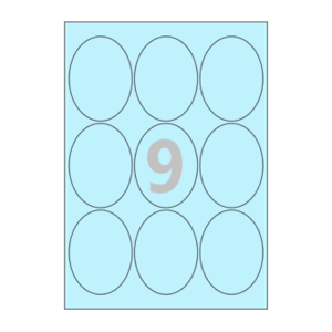 65 x 87 (mm) 타원형 OL509B 하늘색 모조지