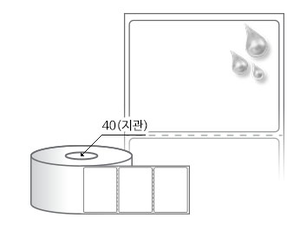 RS7052PPDT, 흰색(방수) PP 감열지, 70 x 52 (mm), 지관: 40mm [500라벨/Roll]