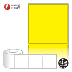 RL9090YDT, 노란색 감열라벨, 90 x 90.133 (mm), 지관 : 75mm [1,500라벨/Roll]