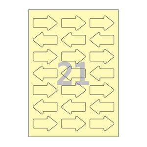 56 x 34 (mm) 화살표 SL108Y 연노란색 모조지