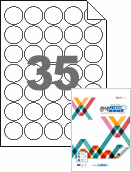 36 (mm) 원형 RV535 흰색 모조 시치미