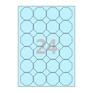 46 x 46 (mm) 팔각형 SL128B 하늘색 모조지