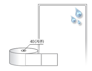 RS6080PP, 흰색(방수) PP, 60 x 80 (mm) , 지관: 40mm [500라벨/Roll]
