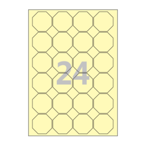 46 x 46 (mm) 팔각형 SL128Y 연노란색 모조지