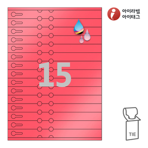 아이태그 TLT0152RQ, 빨간색 방수 프리미엄, 210 x 19 (mm), 잉크젯, 레이저 프린터 겸용