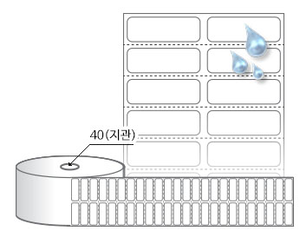 RS030010PP, 흰색(방수) PP, 30 x 10 (mm) , 지관: 40mm [12,000라벨/Roll]