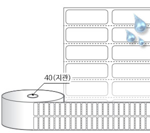 RS030010PP, 흰색(방수) PP, 30 x 10 (mm) , 지관: 40mm [12,000라벨/Roll]