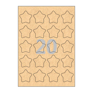 45 x 45 (mm) 둥근별 SL111KR 갈색 크라프트