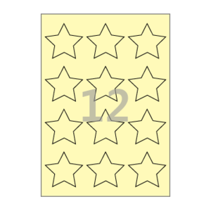 60 x 57 (mm) 별 SL102Y 연노란색 모조지