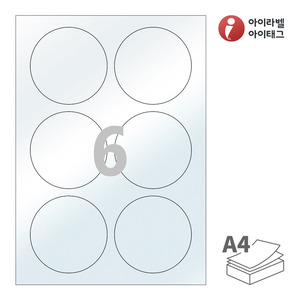 아이라벨 PL506, 투명 라벨지키미, Φ85 (mm) 원형, 프린터용 아님