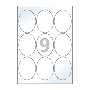 65 x 87 (mm) 타원형 OL509LG 흰색 광택 아트지