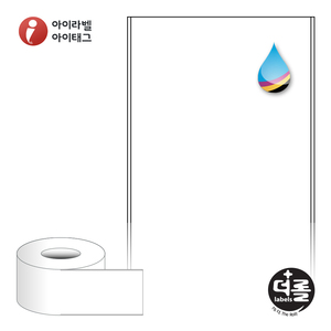 더롤라벨 RK80F60 (75지관), 흰색 모조 잉크젯, 80mm x 60M, 잉크젯 라벨프린터 전용[60M / Roll]