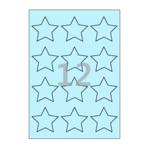 60 x 57 (mm) 별 SL102B 하늘색 모조지