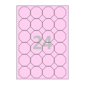 46 x 46 (mm) 팔각형 SL128P 분홍색 모조지