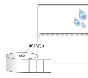 RS6035PP, 흰색(방수) PP, 60 x 35 (mm) , 지관: 40mm [1,500라벨/Roll]