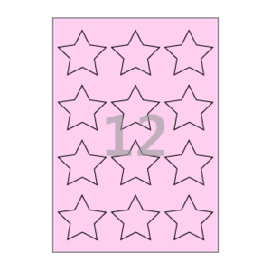 60 x 57 (mm) 별 SL102P 분홍색 모조지