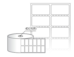 RS040022DT 라벨크기: 40 x 22 (mm) , 지관: 40mm [2,500라벨/Roll]