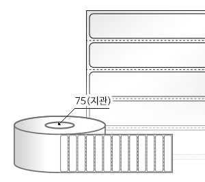 RL6012LG(아트지) 라벨크기: 60 x 12 (mm), 지관: 75mm [10,000라벨/Roll]