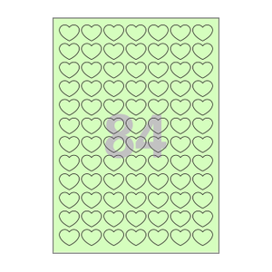 25 x 20 (mm) 하트 SL100G 연녹색 모조지