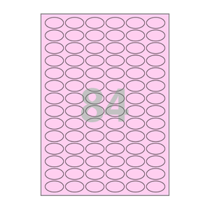 30 x 18 (mm) 타원형 OL584P 분홍색 모조지