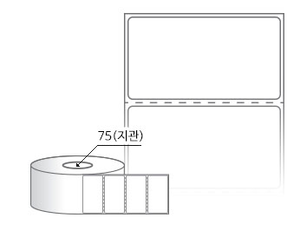 RL6035DT 라벨크기: 60 x 35 (mm) , 지관: 75mm [3,000라벨/Roll]