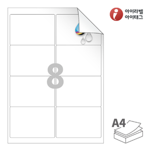 RV224WU, 흰색 무광 방수 시치미 잉크젯, 99.1 x 67.5 (mm)