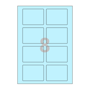 80 x 60 (mm) CL624B 하늘색 모조지