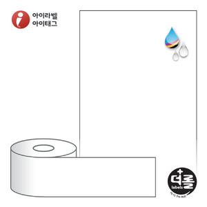 RJ80F30WU (40지관), 흰색 무광 방수 잉크젯, 80mm x 30M [30M / Roll]