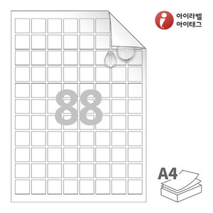 RV888MP, 흰색 무광 방수 시치미 레이저, 22 x 22 (mm)