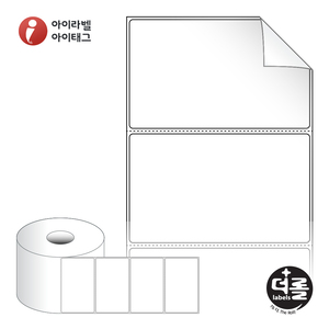 RS10061RVDT, 흰색 시치미 감열라벨, 100 x 60.5 (mm), 지관 : 40mm - 리본 필요  [1,000라벨/Roll]
