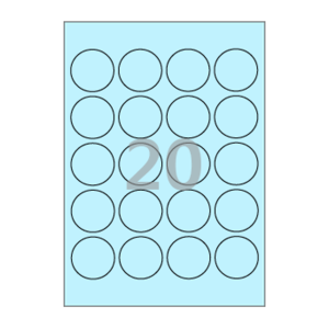45 (mm) 원형 CL520B 하늘색 모조지