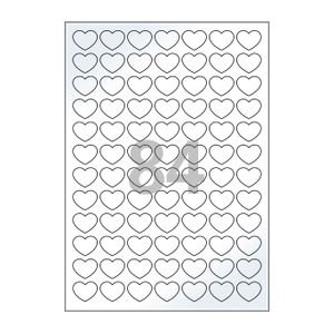 25 x 20 (mm) 하트 SL100LG 흰색 광택 아트지