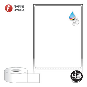 더롤라벨 RK6080WU (75지관), 흰색 무광 방수 잉크젯, 60 x 80 (mm), 잉크젯 라벨프린터 전용[780라벨 / Roll]