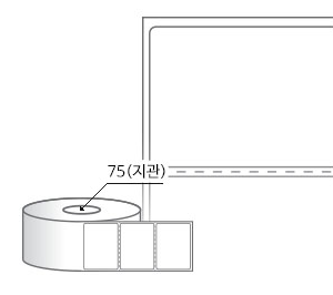 RL6044DT 라벨크기: 60 x 44 (mm) , 지관: 75mm [3,000라벨/Roll]