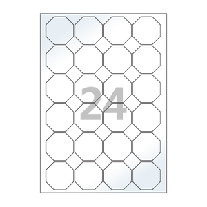 46 x 46 (mm) 팔각형 SL128LG 흰색 광택 아트지