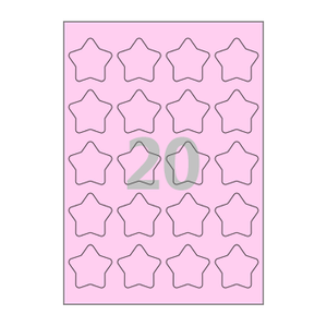 45 x 45 (mm) 둥근별 SL111P 분홍색 모조지