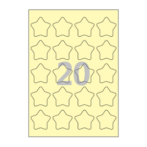 45 x 45 (mm) 둥근별 SL111Y 연노란색 모조지