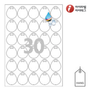 아이태그 TLH0303HQ 행태그, 흰색 방수 프리미엄, 38 x 45 (mm), 잉크젯, 레이저 프린터 겸용
